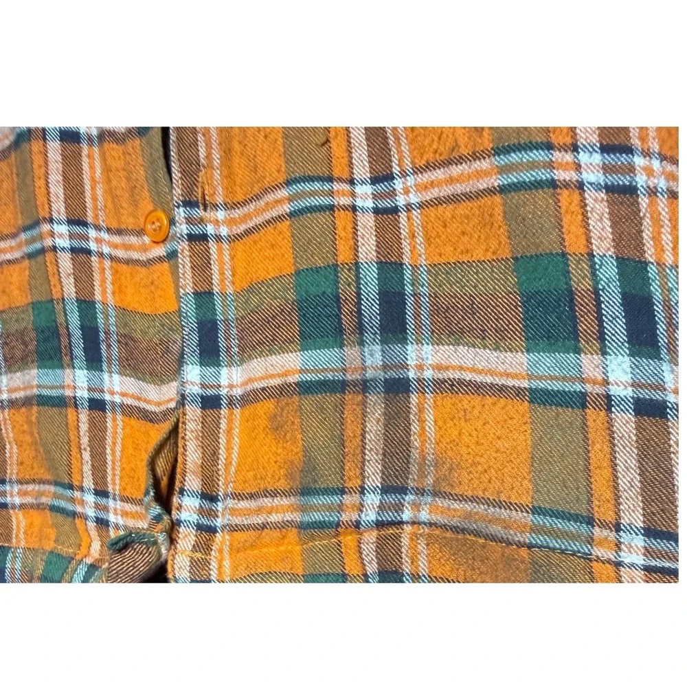 Hillbilly Flannel Co. Men NA Hooded Lined Orange Zip Up Jacket‎ Pocket Tee Shirt
